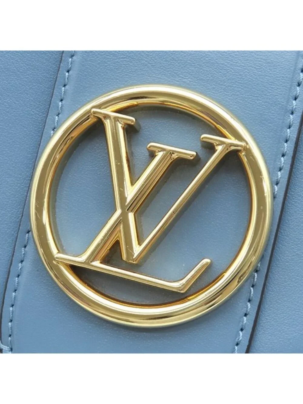 Louis Vuitton Shoulder Bag LV Pont Neuf Calf Blue Gold Red Bicolor LV Circle